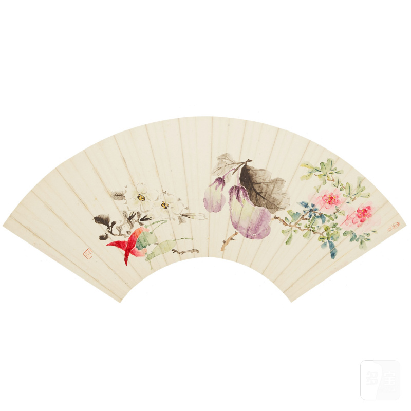民國衆家 花鳥蟲草 扇面八幀 設色紙本 鏡心 | VARIOUS ARTISTS (20TH CENTURY)